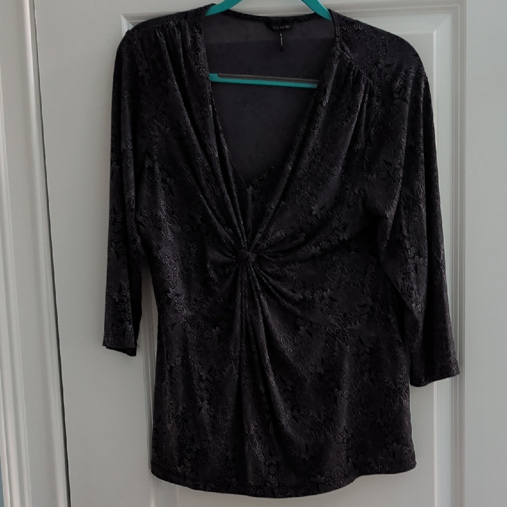Daisy Fuentes Black Patterned Blouse -: Made In Egypt